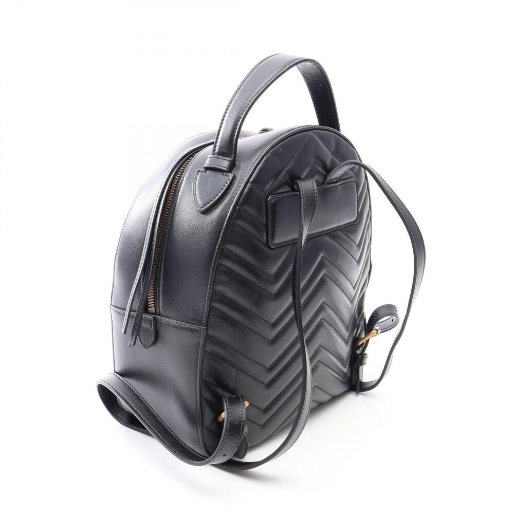 Gucci GG Marmont Backpack Rucksack Leather Black - Picture 2 of 8